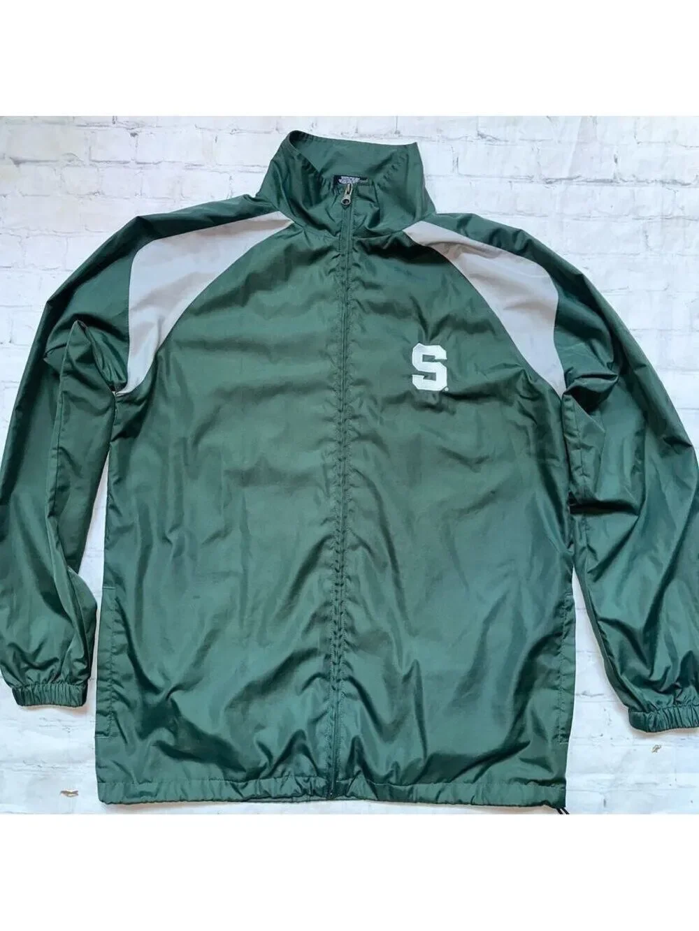 Vintage Adult Small Vintage NCAA Michigan State Spartans Full Zip Windbreaker